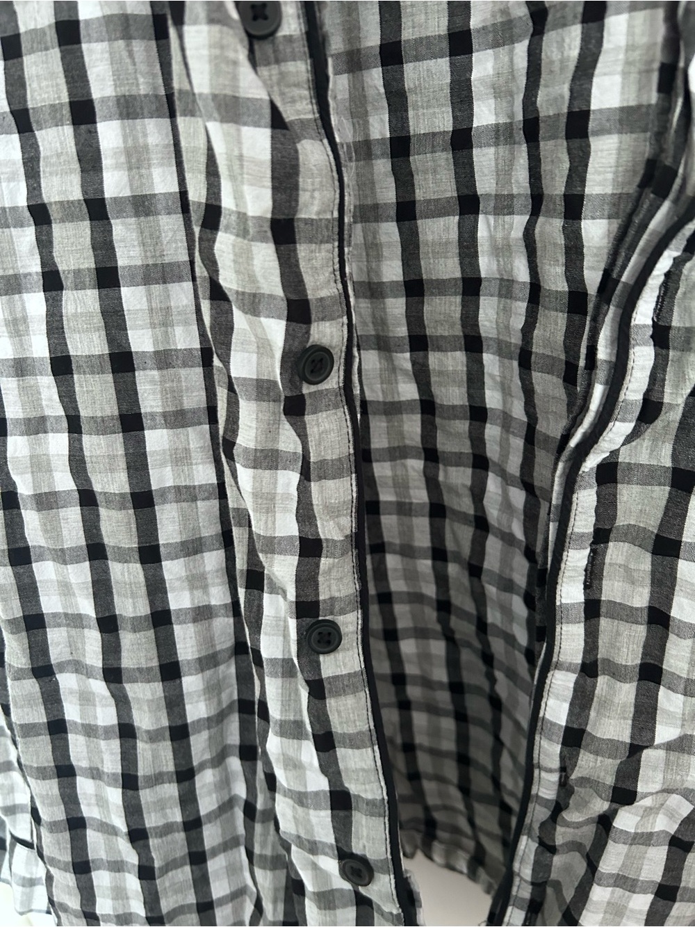 gray plaid button up - Picture 2 of 4